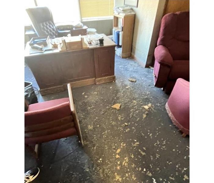 Water damaged office 